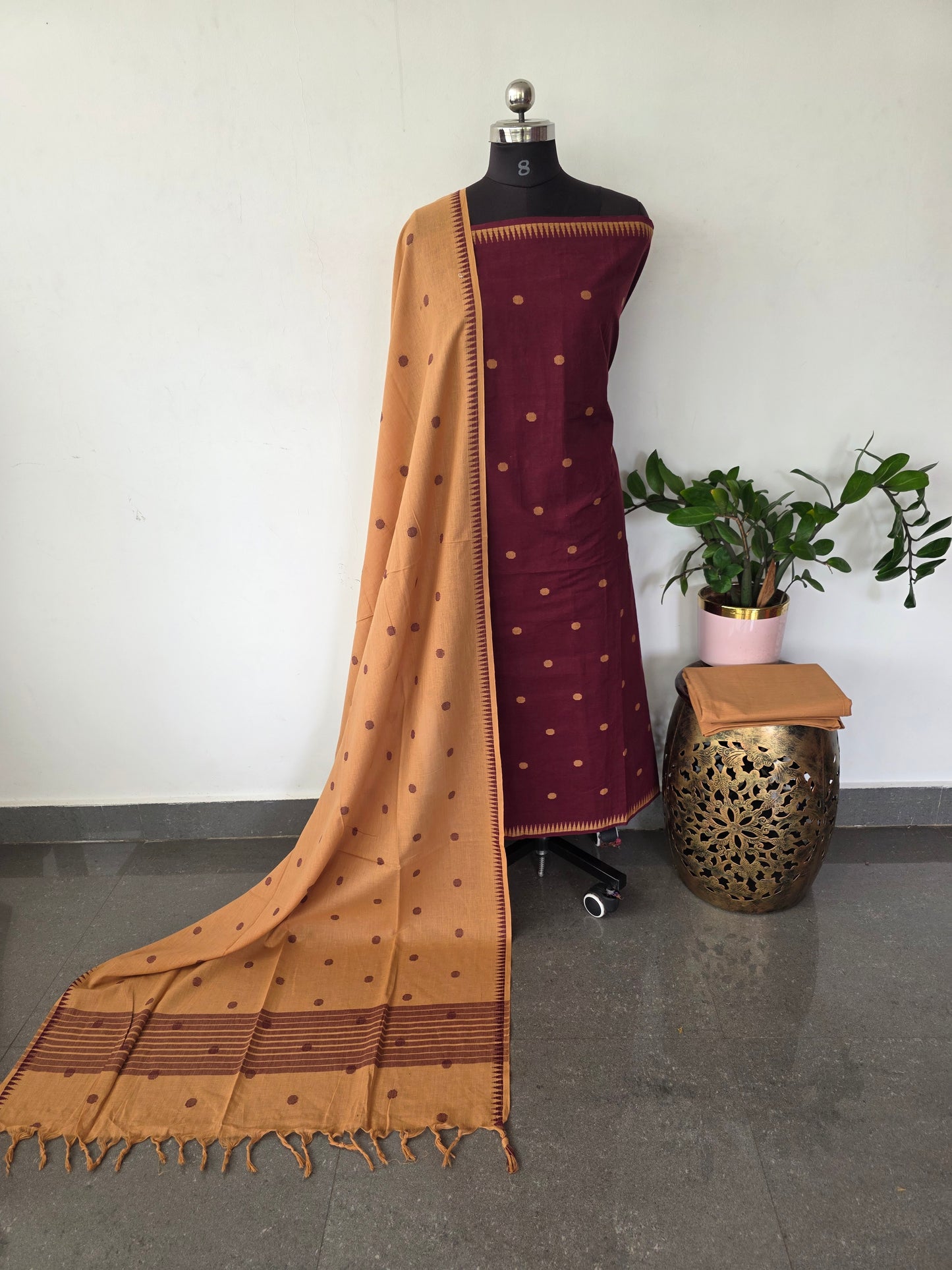 South cotton salwar set with jacquard butta - HA84