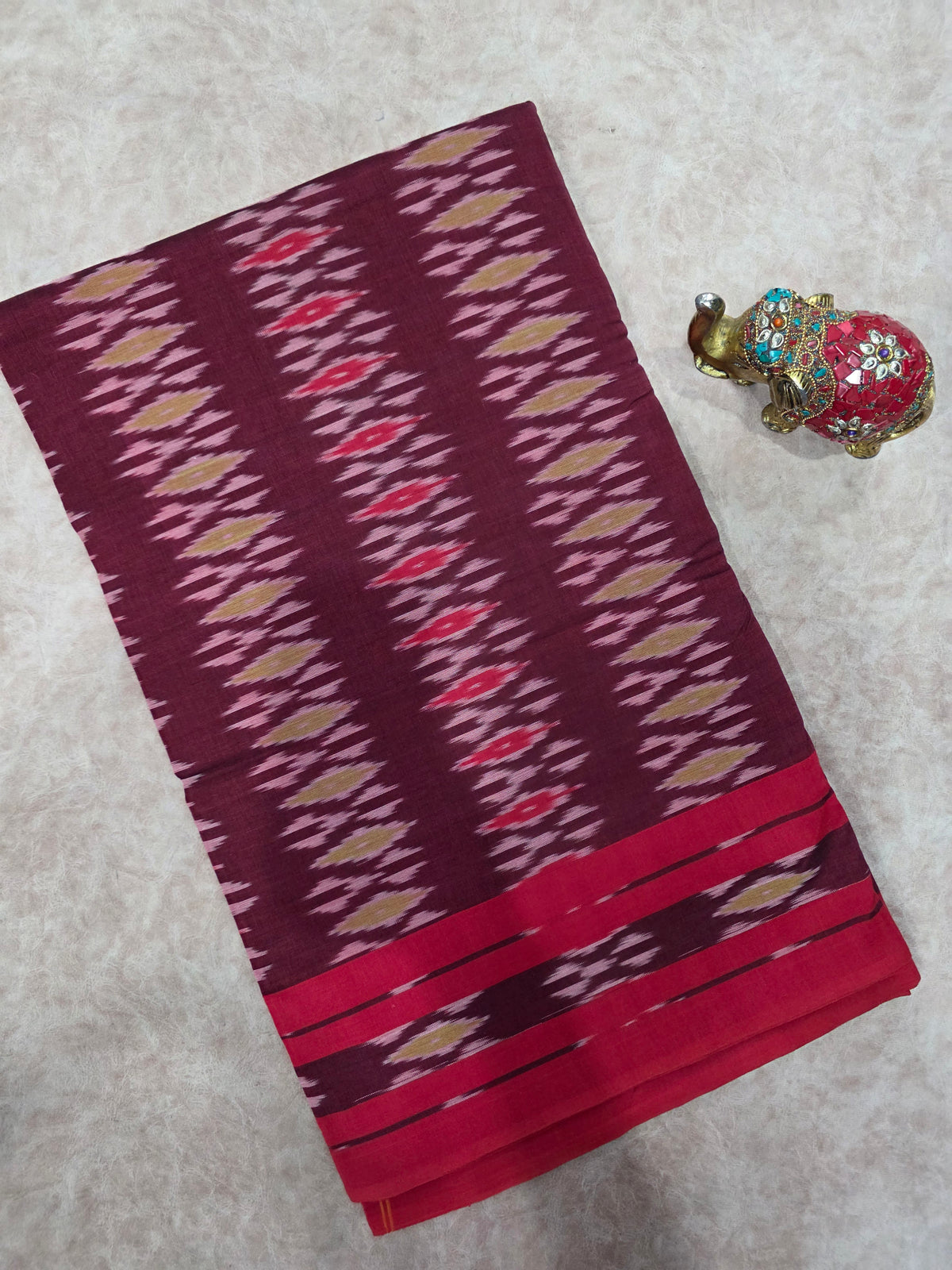 Mercerised warp ikkat saree - WW282