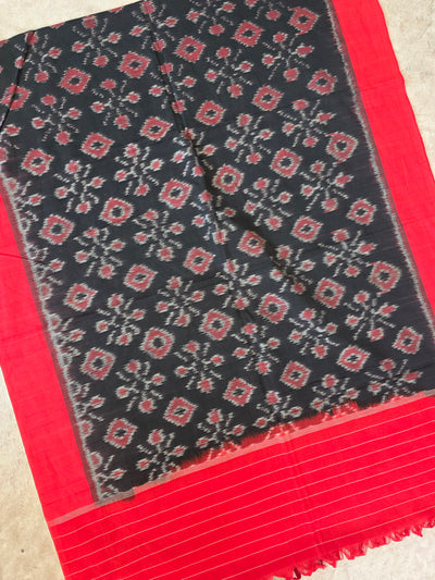 Handloom mercerised weft ikkat dupatta - KK143