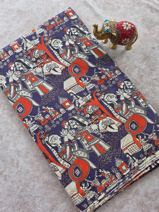 Pure kalamkari cotton running material (1 meter)- KM36