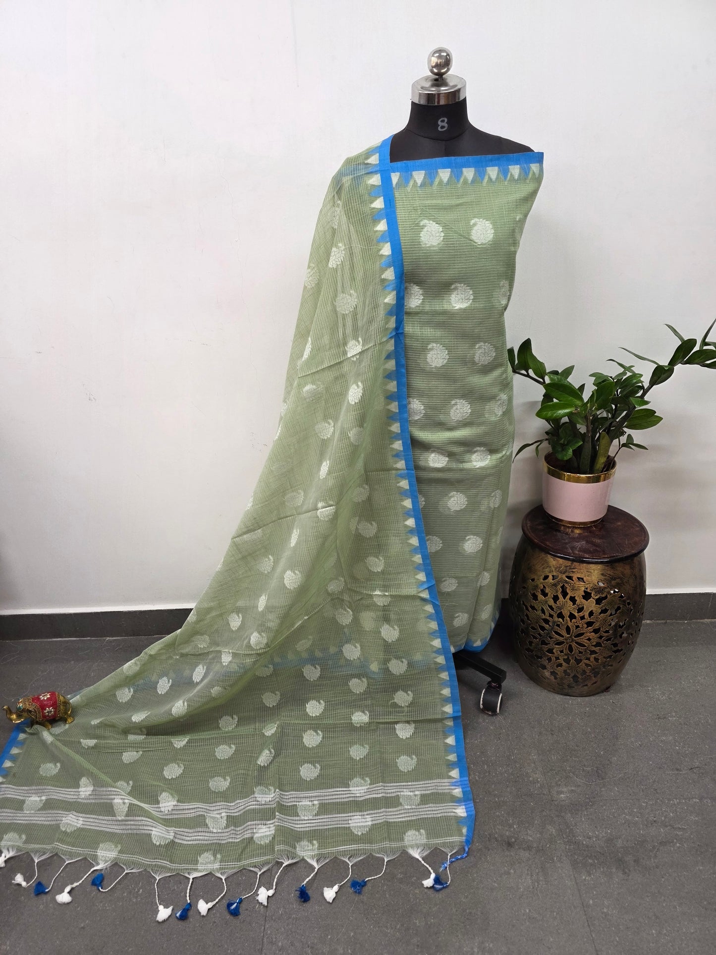 Premium Silk cotton jamdhani set - AV306