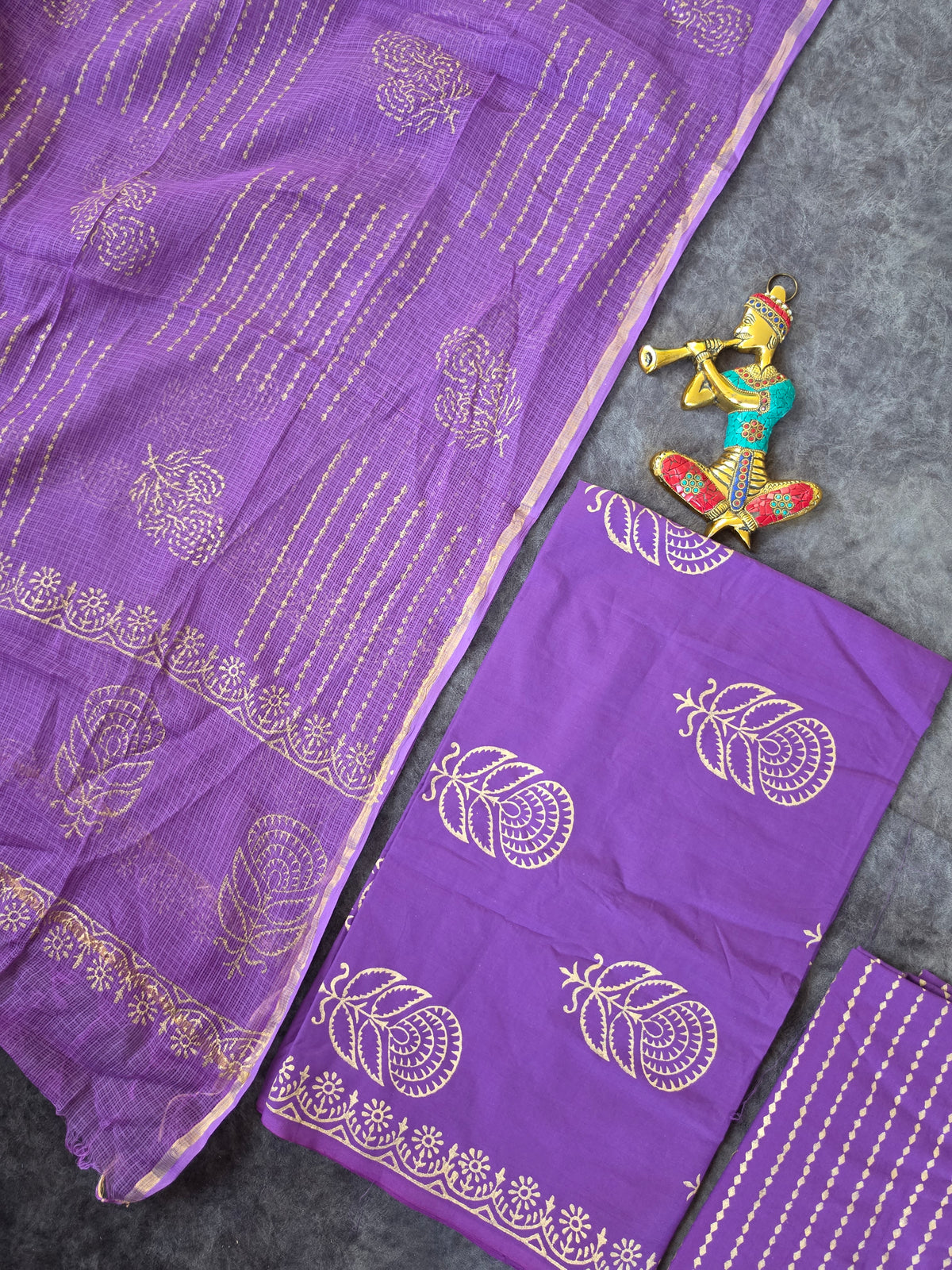 Handblock Jaipuri cotton with Kota duppatta- JA569
