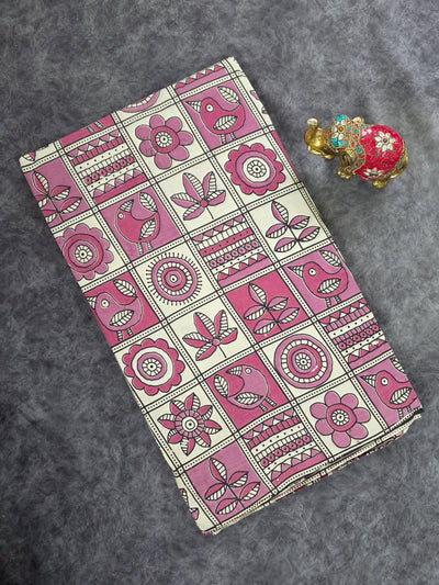 Pure kalamkari cotton running material - DK136
