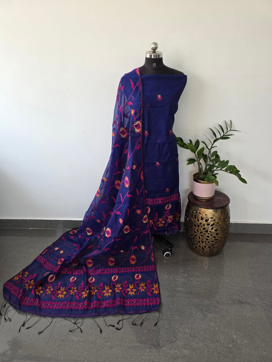 Silk cotton jamdhani set - AV88