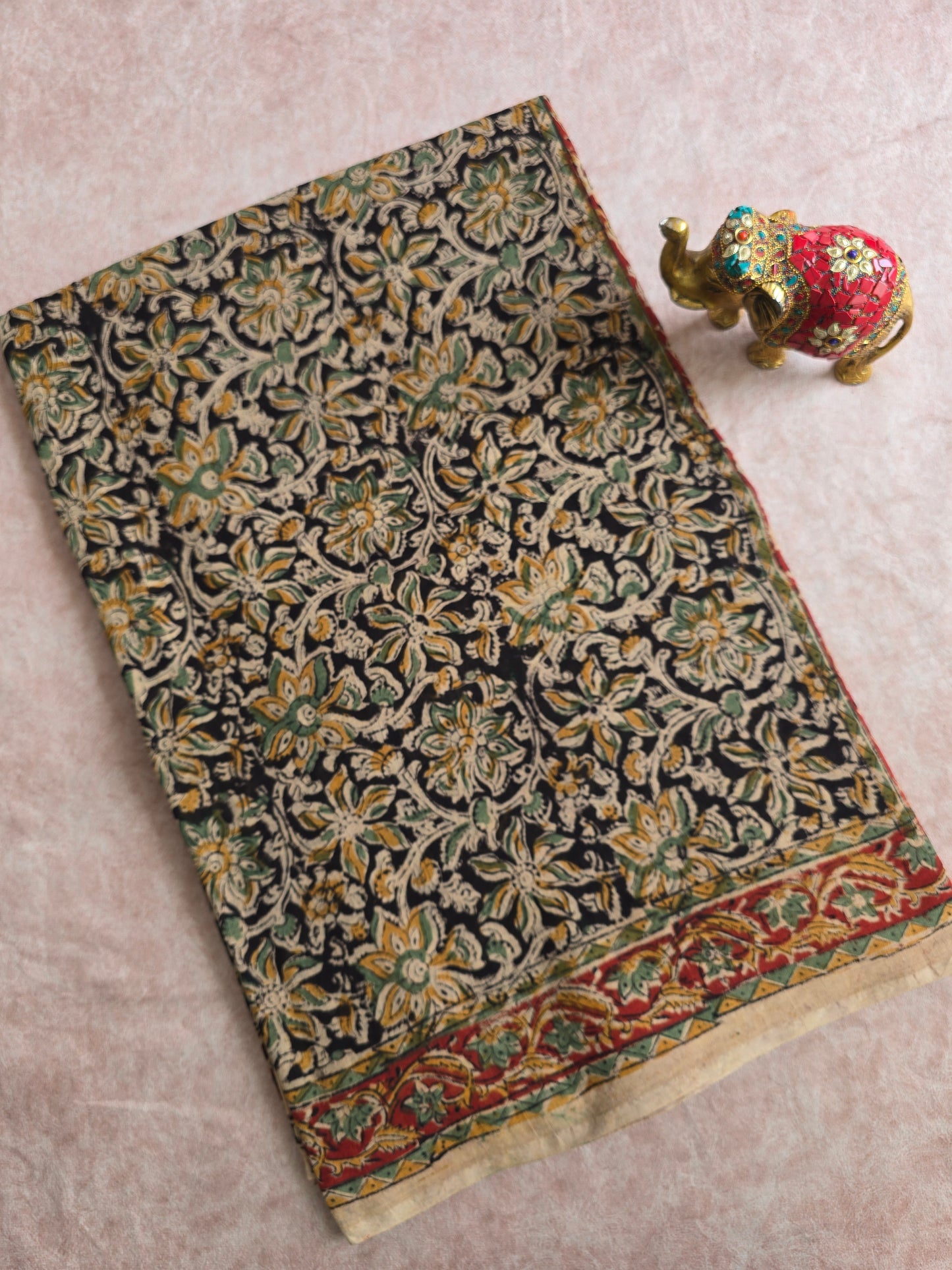 Handblock pure kalamkari cotton saree - HZ7