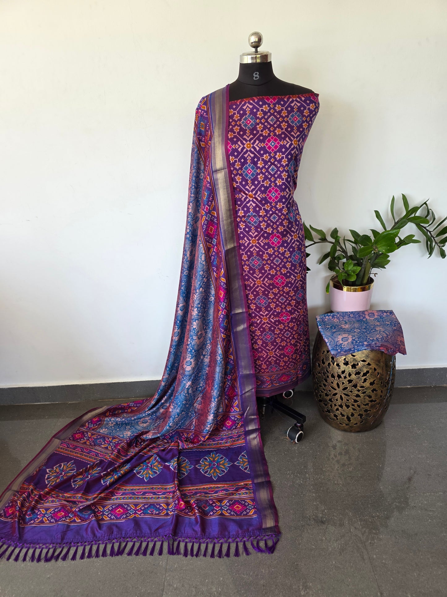 Premium semi Patola silk set - PK21