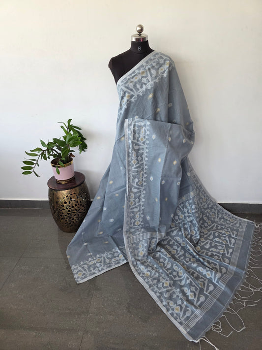 Silk cotton jamdhani saree  - BB478