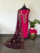 Tissue silk set with embroidery organza dupatta - JA802