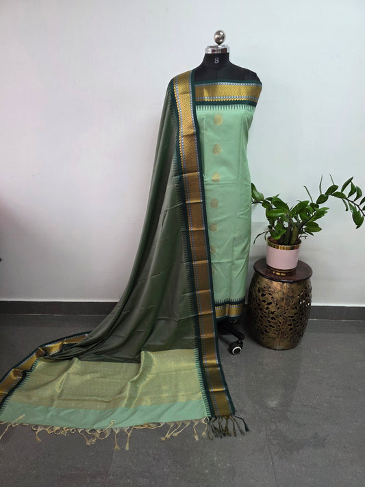 Gadwal border soft silk salwar set - GS18