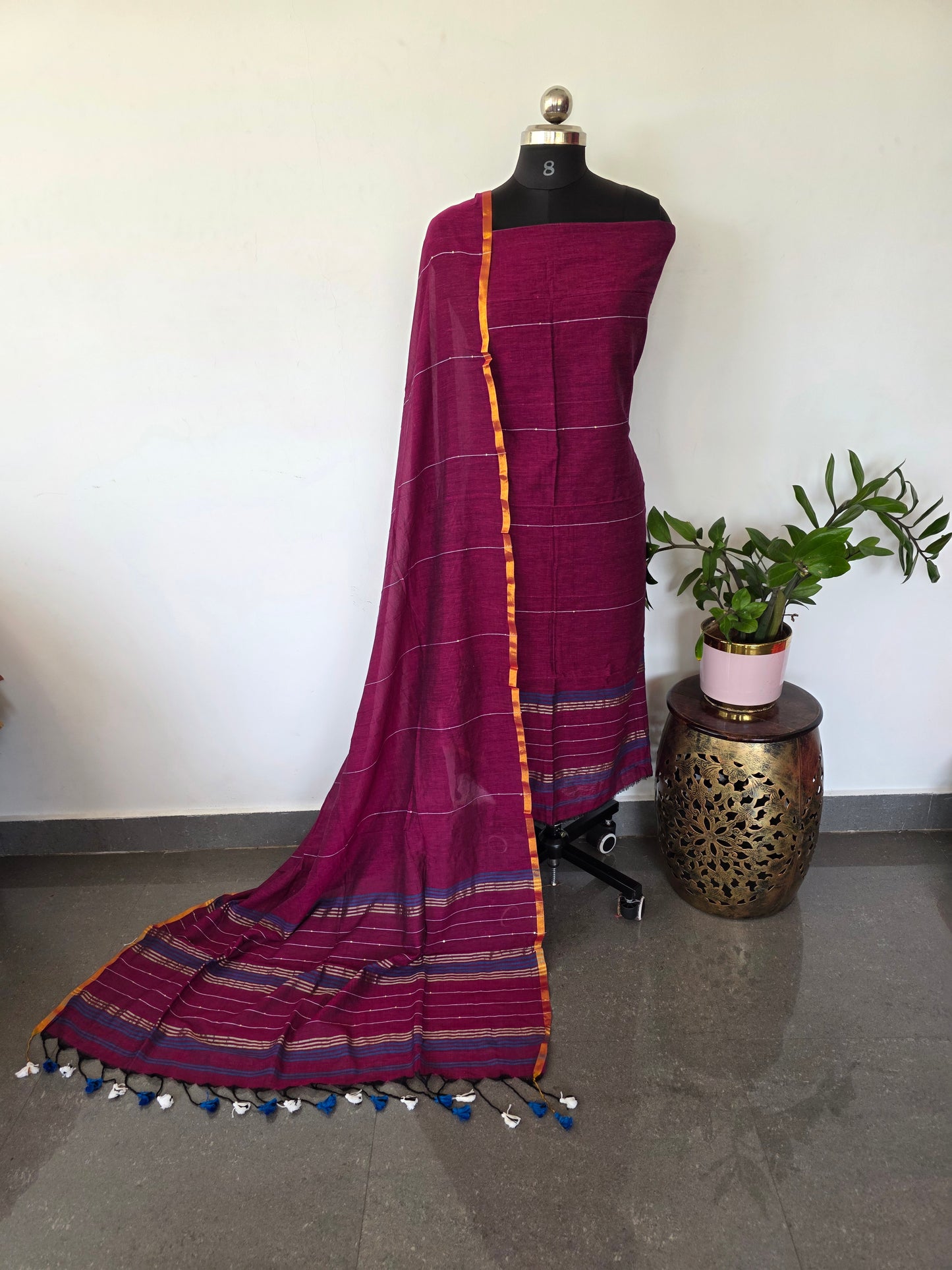Premium mul khadi sequence work set - MUL345