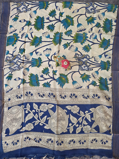 Handcrafted chennuri kalamkari silk dupatta - KAA20