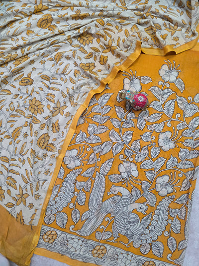 Handcrafted Kota kalamkari set (2 pc set )-AK460