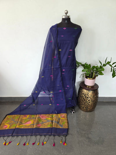 Handloom muslin paithani jamdhani set - JMM362
