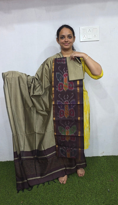 Pochampally sico set with ikkat damn -WW572