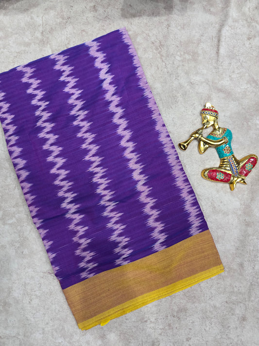 Mercerised warp ikkat saree - NV399