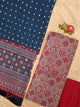 Handcrafted ajrakh cotton top with pure bandhani cotton shawl - BAA15
