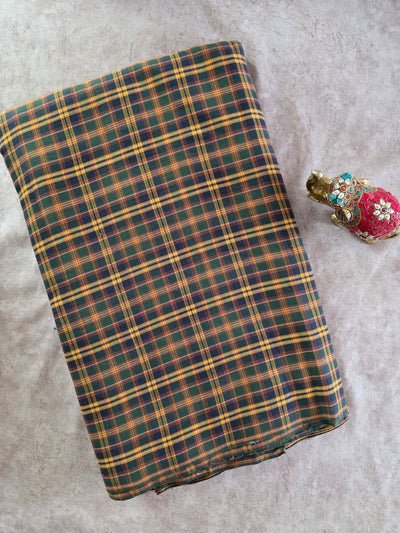 Prewashed Checked south cotton running material - HRM318