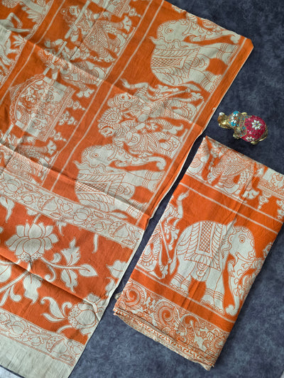 Pure Kalamkari Cotton Salwar Set (2.5 Metres) - Ak368
