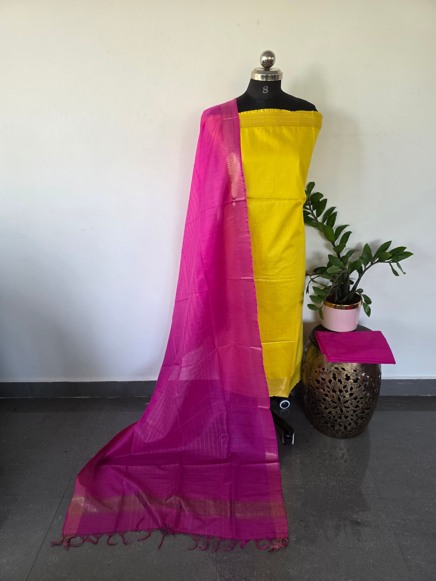 Bhagalpuri fusion mangalagiri silk set - BA161