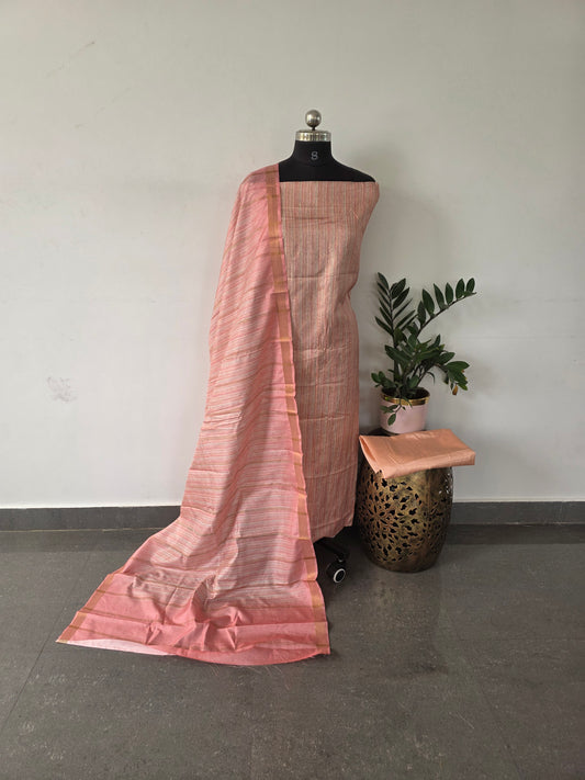 Soft semi tussar silk set - 29