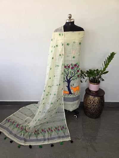Premium Silk cotton jamdhani set - AV257