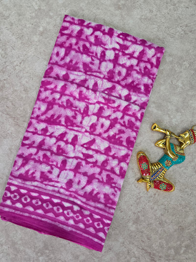 Handblock Jaipuri pure cotton saree - JA524