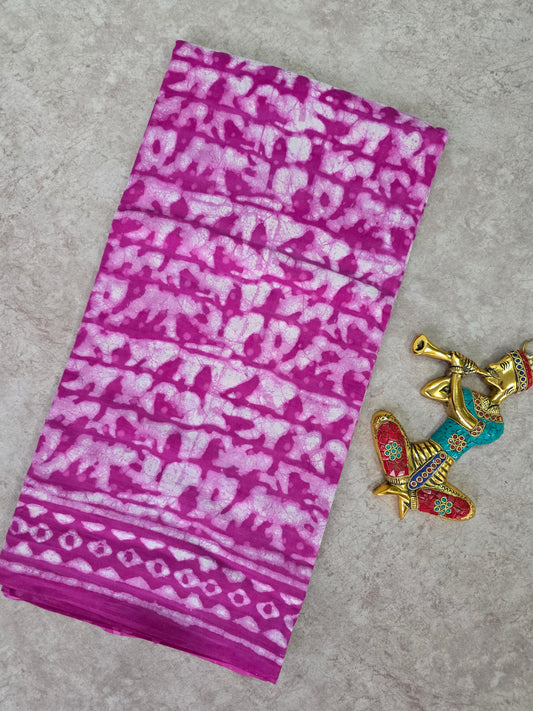 Handblock Jaipuri pure cotton saree - JA524