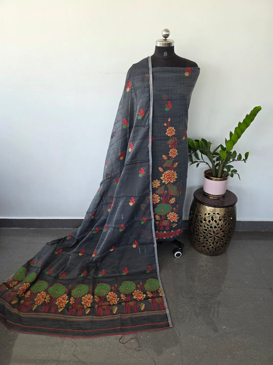 Premium silk cotton jamdhani set - AV194