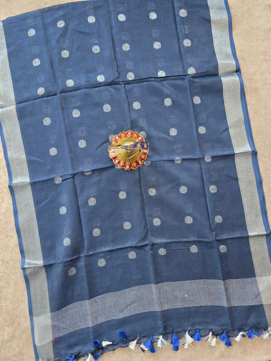 Bhagalpuri linen buta duppatta - BA25