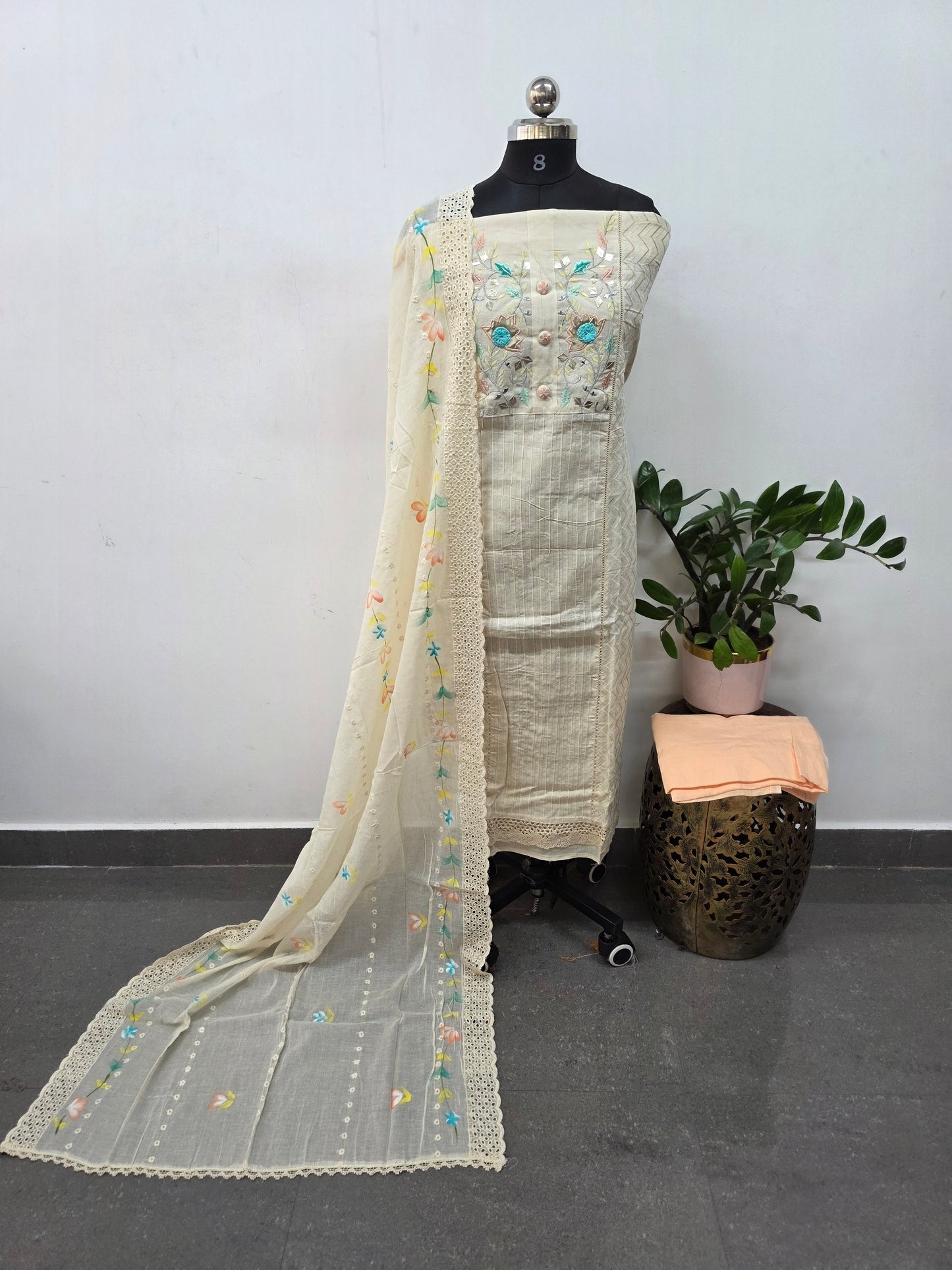 Premium embellished pure cotton salwar set - BC10