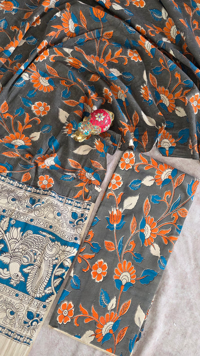 Authentic pure kalamkari cotton set (2 pc set) - AK249