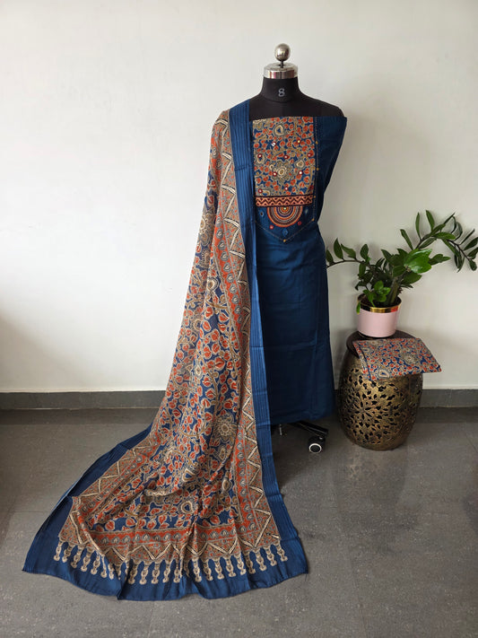 Premium cotton Handwork embroidery with kalamkari salwar - AS42