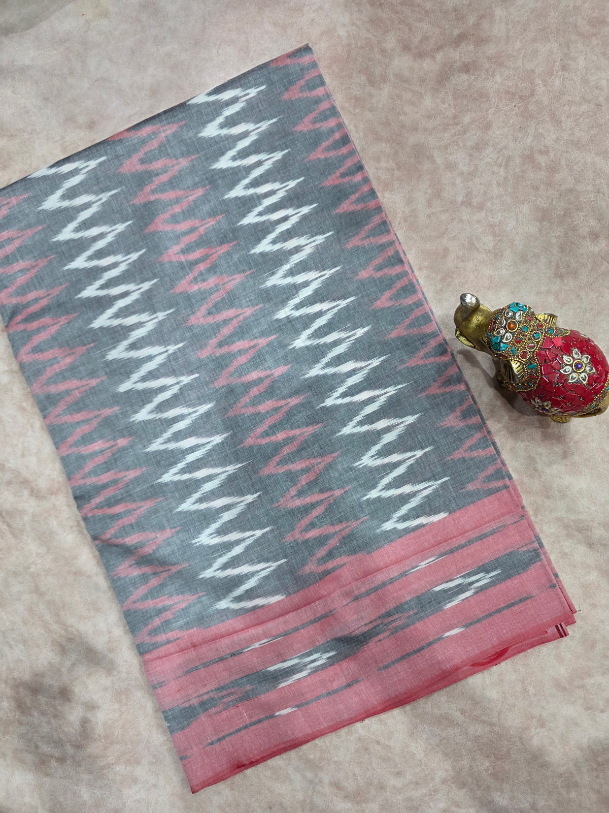 Mercerised warp ikkat saree - WW255