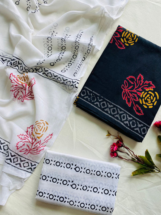 Handblock jaipuri cotton salwar set - KD34