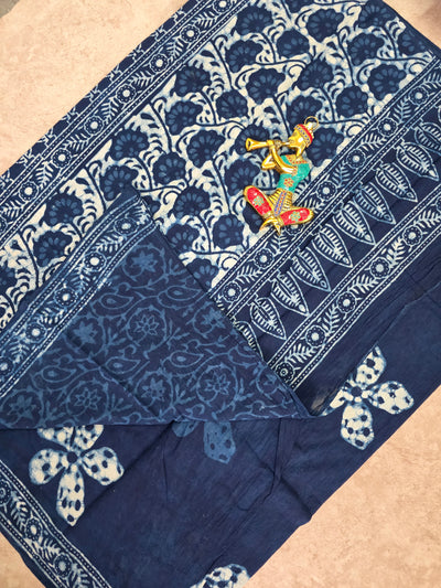 Handblock Jaipuri pure cotton saree - JA525