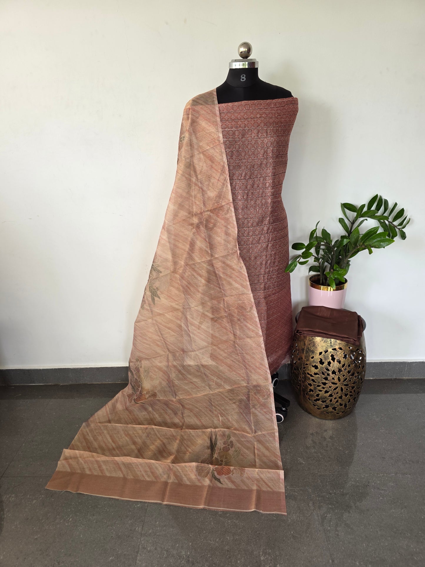 Fancy tussar silk set - CLA416