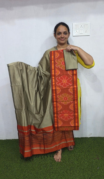 Pochampally sico set with ikkat damn -WW554