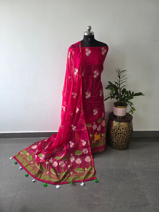 Silk cotton jamdhani set - AV32