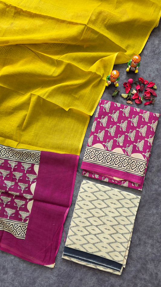 Handblock Jaipuri pure cotton set - JA489