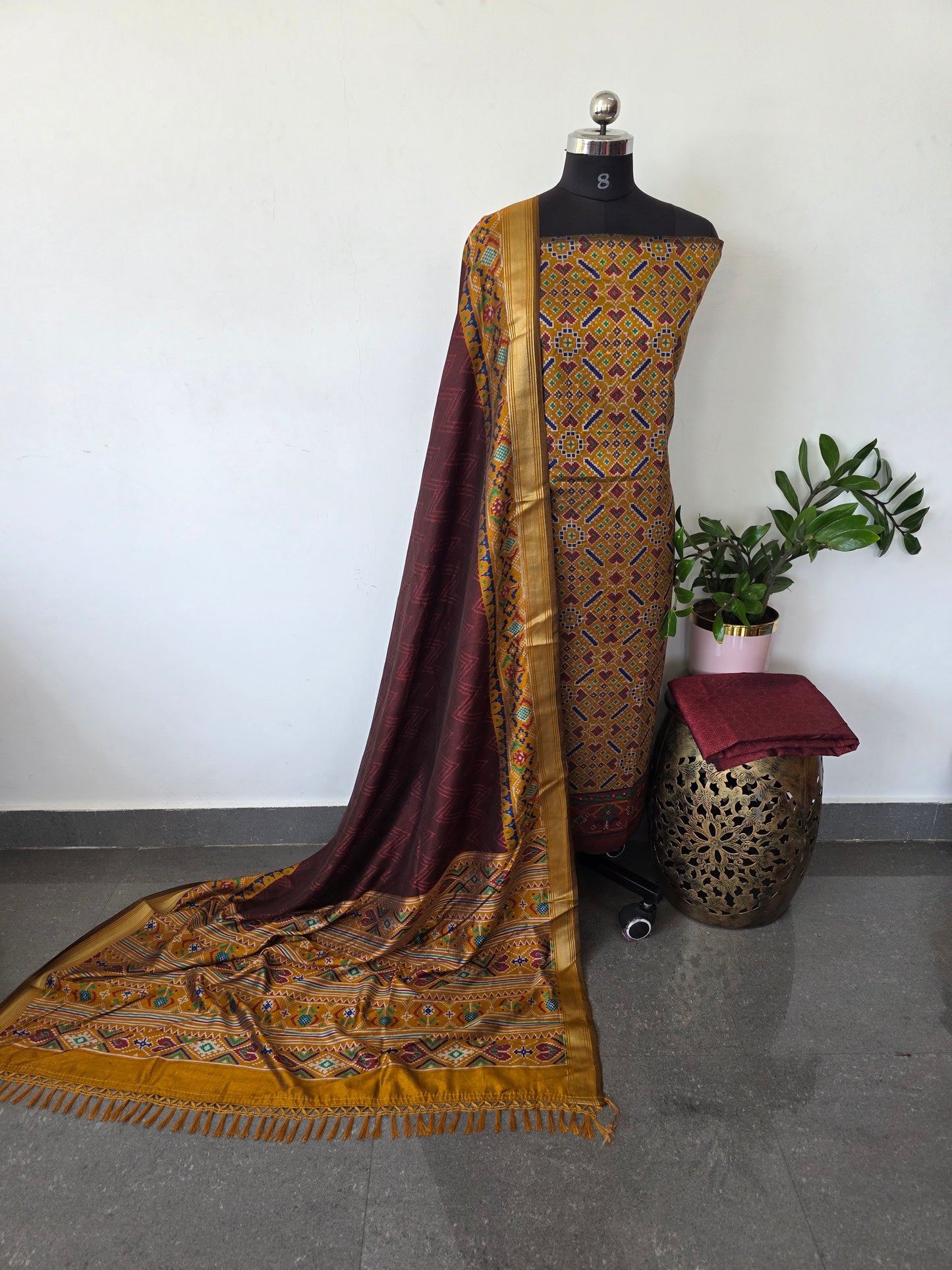 Premium semi Patola silk set - PK96