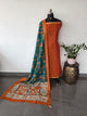 Fusion Narayanapet with handcrafted chennuri silk kalamkari duppatta -NA892