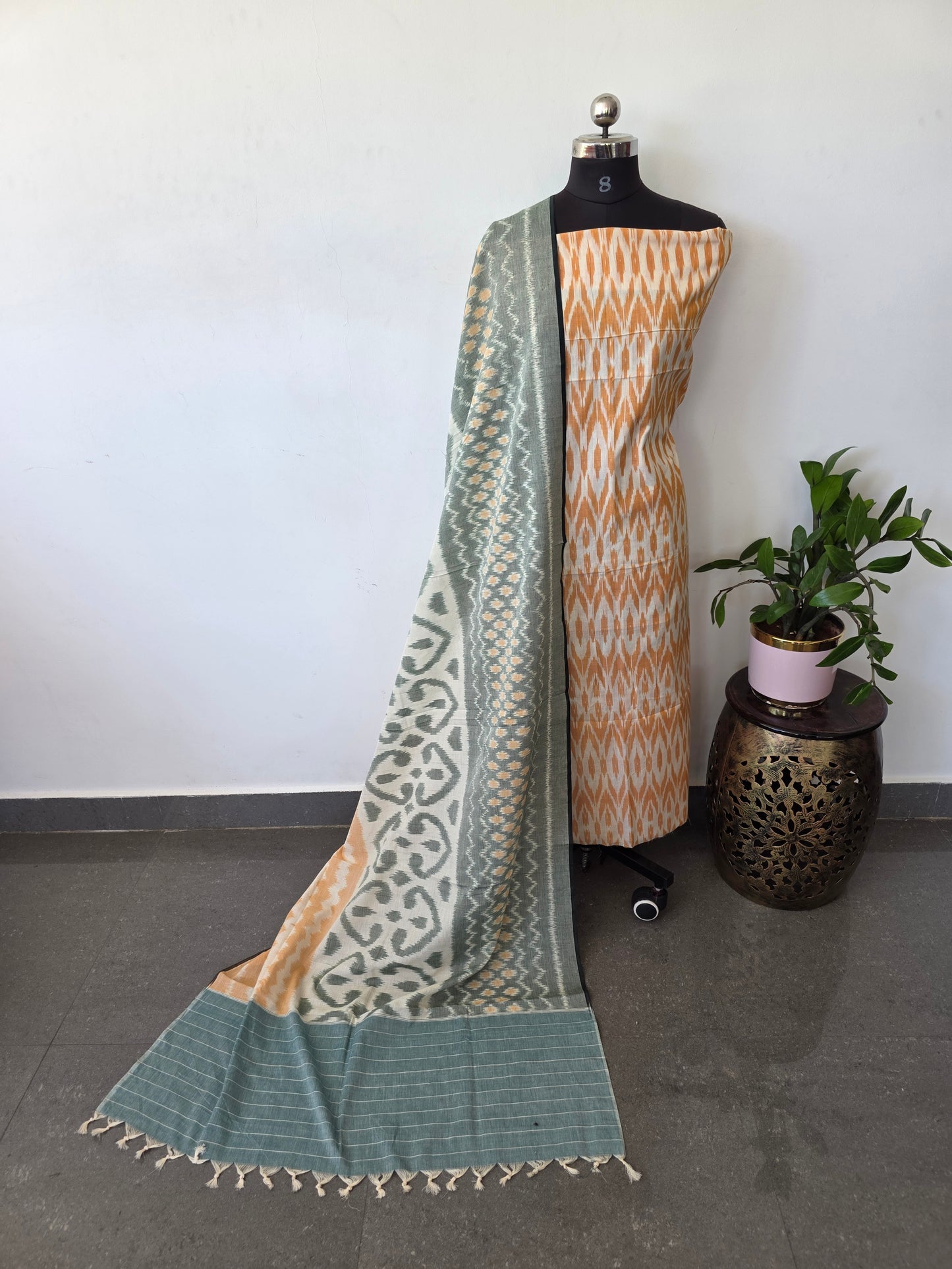 Handloom Mercerised ikkat cotton salwar set - KK119