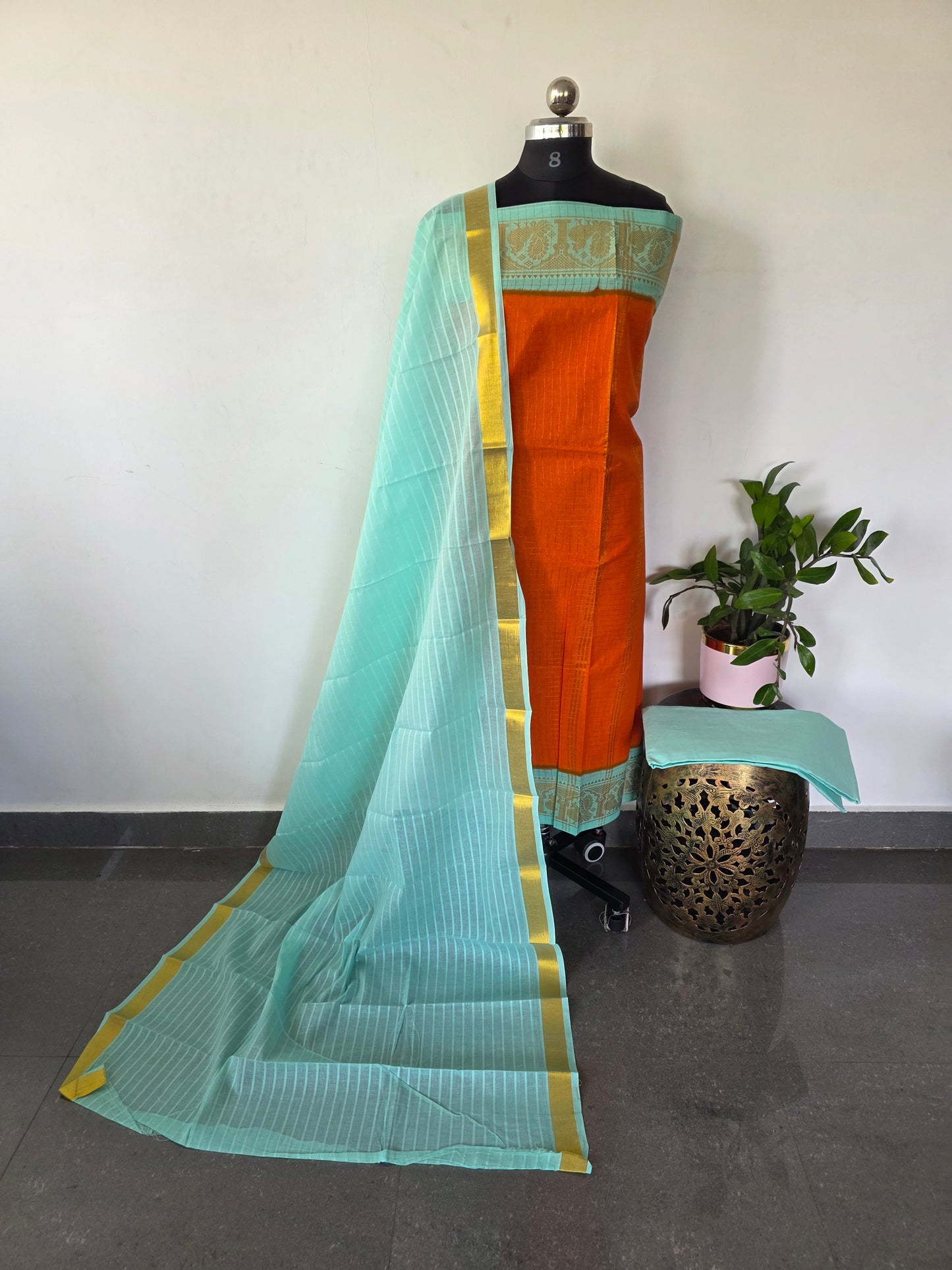 Madurai sungudi zari kattam salwar set -MS70