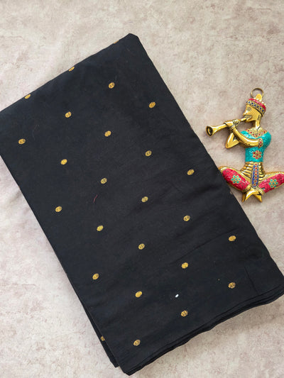 Prewashed South cotton running material with zari butta - HRM257