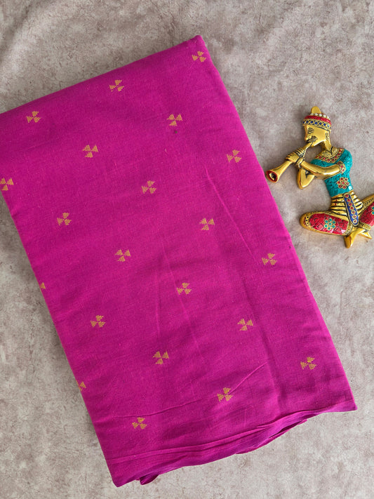 Prewashed Pure handloom cotton running material ( 0.5 mtrs ) - HRM146