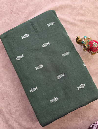 Prewashed fish jamdhani south cotton running material - HRM381