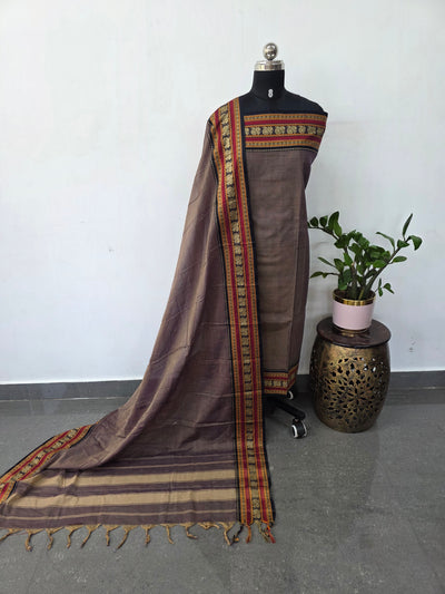 Mercerised narayanapet with peacock border salwar set(4.5 meters)-NA731