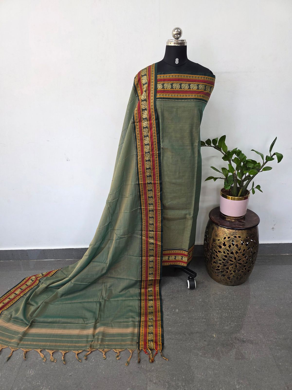 Mercerised narayanapet with peacock border salwar set(4.5 meters)-NA737
