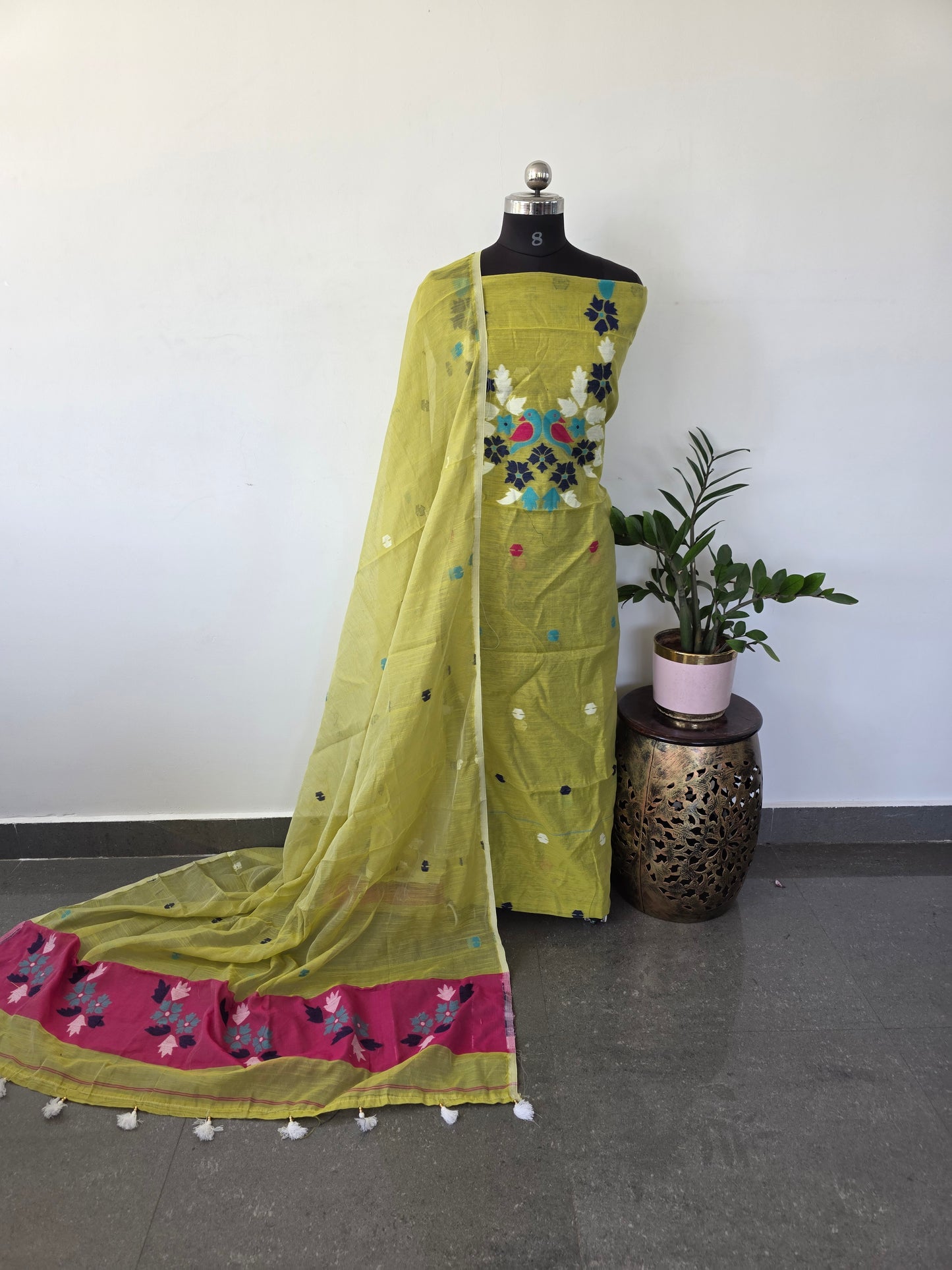 Premium silk cotton jamdhani set - AV8