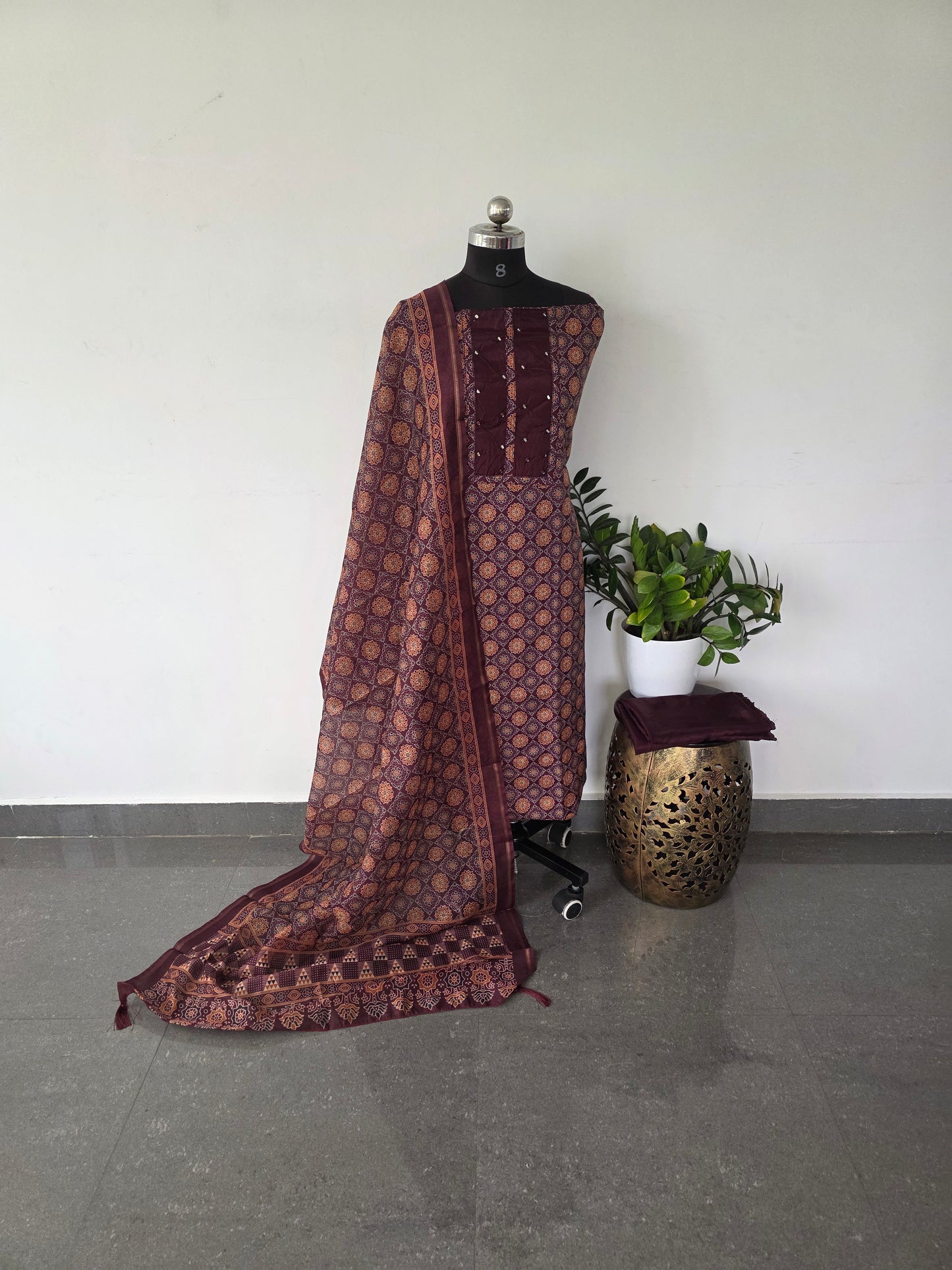 Fancy silk cotton set - 228